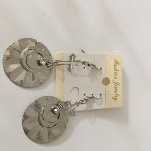 Silver cross earrings. Never worn.